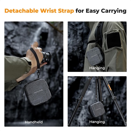 K&F Concept KF13.185 Waterproof 10 Pockets Hard Shell Lens Filter Carrying Case Pouch Bag (82mm) - Grey - Image 5