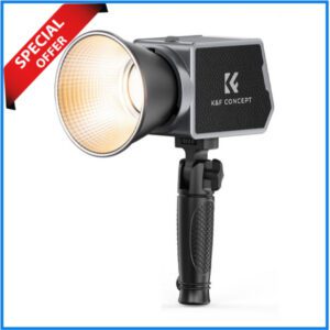 K&F Concept KF34.045 PL-60B COB Mini Bowens Mount Professional LED Video Light (60W) - Black