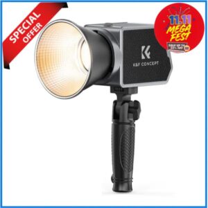 K&F Concept KF34.045 PL-60B COB Mini Bowens Mount Professional LED Video Light (60W) - Black