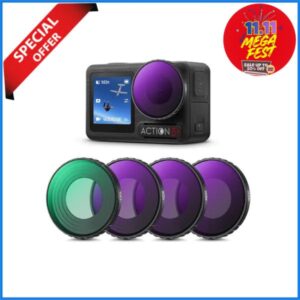 K&F Concept SKU.2337 DJI Osmo Action 4 & 5 Pro 4pcs Filter Set (CPL+ND8+ND16+ND32) - Black