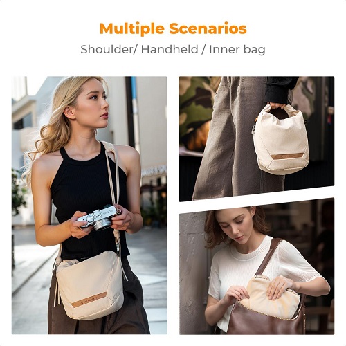 K&F Concept KF13.168V1 Lightweight Crossbody Camera Sling Bag - Beige - Image 3