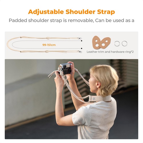 K&F Concept KF13.168V1 Lightweight Crossbody Camera Sling Bag - Beige - Image 6