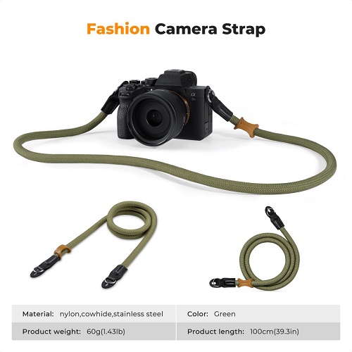 K&F Concept KF13.196 Camera Shoulder Strap - Black/Red/Green - Image 5