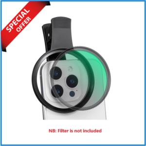 K&F CONCEPT KF31.142 Universal Screw-Type Clip-On 67mm Filter Adapter Only For Any Types of Smartphone - Black