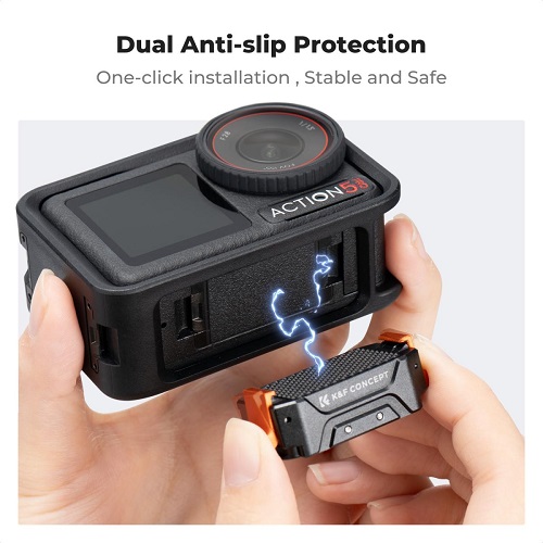 K&F Concept KF31.144 DJI Osmo Action 3/4/5 PRO Magnetic Expansion Quick Release Adapter Bracket - Black - Image 6