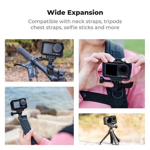 K&F Concept KF31.144 DJI Osmo Action 3/4/5 PRO Magnetic Expansion Quick Release Adapter Bracket - Black - Image 3