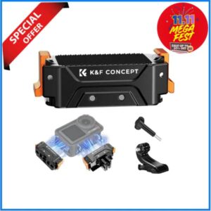 K&F Concept KF31.144 DJI Osmo Action 3/4/5 PRO Magnetic Expansion Quick Release Adapter Bracket - Black