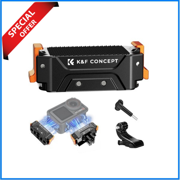K&F Concept KF31.144 DJI Osmo Action 3/4/5 PRO Magnetic Expansion Quick Release Adapter Bracket - Black