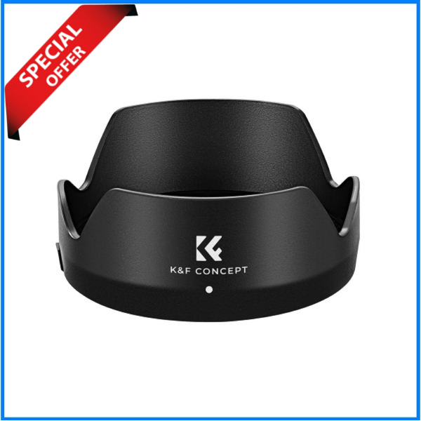 K&F Concept KF03.105 ES-68 II Lens Hood with Cleaning Cloth for Canon EF 50mm STM Lens - Black