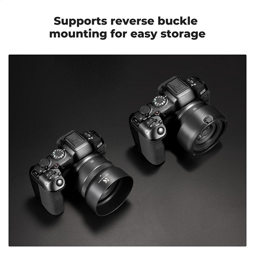K&F Concept KF03.107 ES-65B Lens Hood with Cleaning Cloth for Canon RF 50mm STM Lens - Black - Image 6