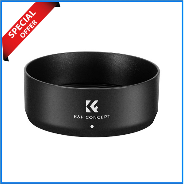 K&F Concept KF03.107 ES-65B Lens Hood with Cleaning Cloth for Canon RF 50mm STM Lens - Black