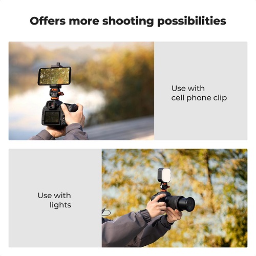 K&F Concept KF31.133 MS-42 Swivel and Tilt Adjustable Field Monitor Mount Holder with Cold Shoe Mount - Black - Image 5