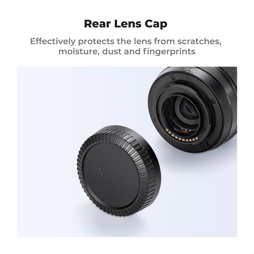 K&F Concept SKU.2223 Fujifilm X-Mount Camera Body & Rear Lens Cap Set - Black - Image 4