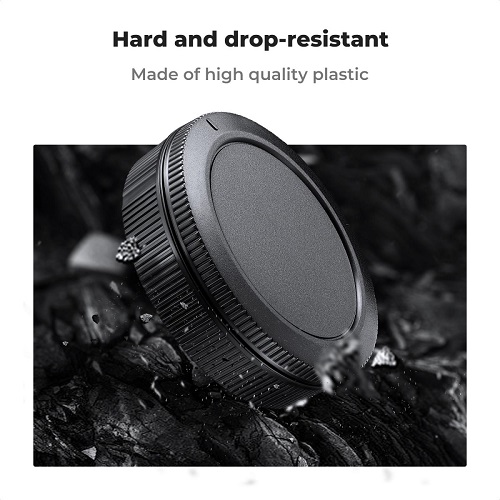 K&F Concept SKU.2225 Canon RF Mount Camera Body & Rear Lens Cap Set - Black - Image 2