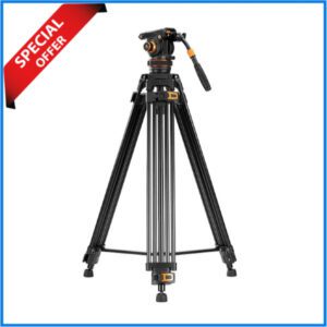 K&F Concept KF09.148V1 VA3+BV20 Aluminum Alloy Professional Fluid Head Video Tripod - Black