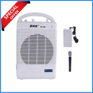 BNK BK-209 Rechargeable Portable Wireless PA Microphone With Handheld/Lapel Bluetooth Microphone - White