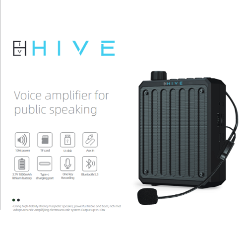 Hive M300 Voice Amplifier for Public Speaking - Black - Image 2