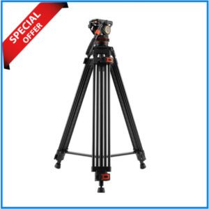 K&F Concept KF09.147V1 VA3+BV10 Aluminum Alloy Professional Fluid Head Video Tripod - Black
