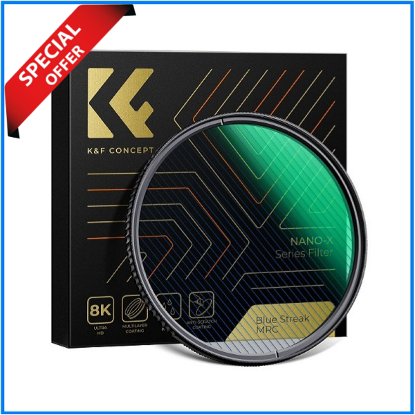 K&F Concept 67mm KF01.2099 Optical Ultra-Clear Glass Nano-Xcel Series Blue Streak Filter (2mm) - Black