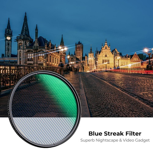 K&F Concept 67mm KF01.2099 Optical Ultra-Clear Glass Nano-Xcel Series Blue Streak Filter (2mm) - Black - Image 3