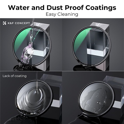 K&F Concept 67mm KF01.2099 Optical Ultra-Clear Glass Nano-Xcel Series Blue Streak Filter (2mm) - Black - Image 6