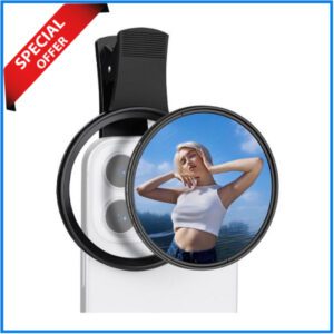 K&F CONCEPT KF01.2901V2 Clip-On 67mm ND2-32 Neutral Density Variable ND Filter For Any Types of Smartphone (1-5 Stops) - Black