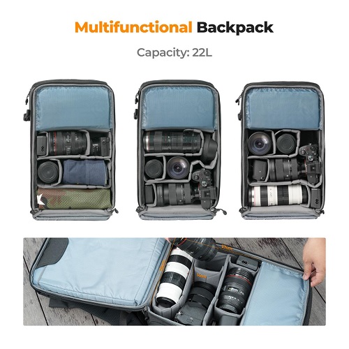 K&F Concept KF13.104V2 Multifunctional Waterproof Camera Backpack with 15.6