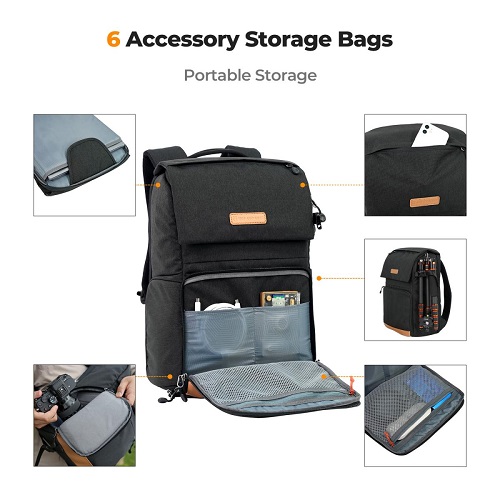 K&F Concept KF13.104V2 Multifunctional Waterproof Camera Backpack with 15.6