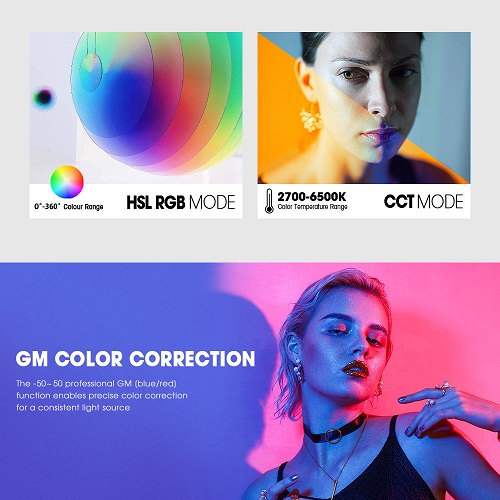 Ye Pro LED 800 RGB Professional LED Video Light with NP-F770 Dual Battery & Charger Set - Black - Image 3