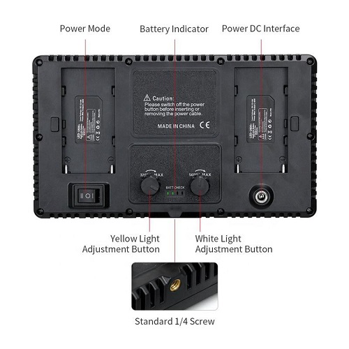 Ye Pro LED 800 RGB Professional LED Video Light with NP-F770 Dual Battery & Charger Set - Black - Image 6