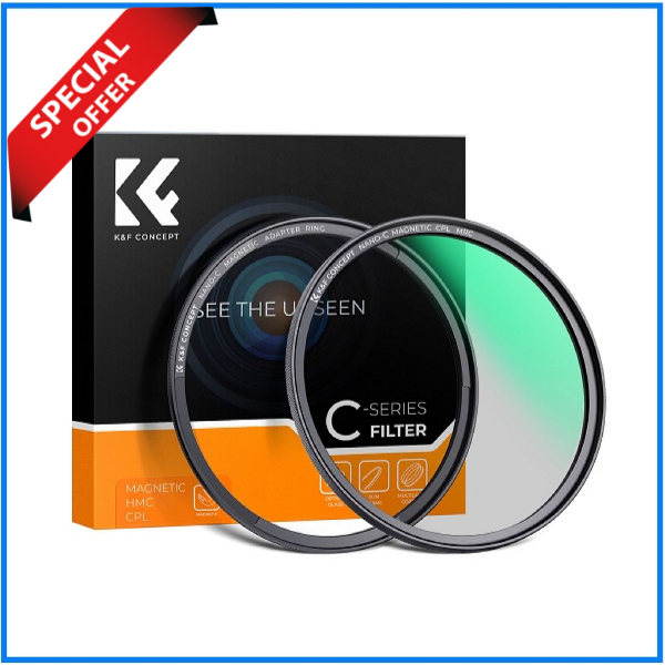K&F Concept 67mm KF01.2664 Magnetic CPL Filter with Adapter Ring – Black