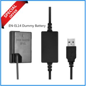 YE DC COUPLER EP-5A USB Dummy Battery for Nikon EN-EL14 Battery - Black