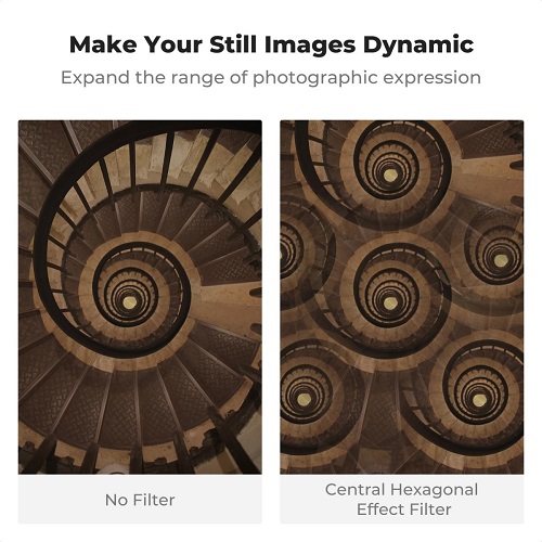 K&F Concept 67mm KF01.2805V1 Kaleidoscope Central Prism Hexagonal Special Effect Filter - Black - Image 4