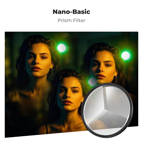 K&F Concept 67mm KF01.2813V1 Kaleidoscope Central Prism Triangular Special Effect Filter - Black - Image 2