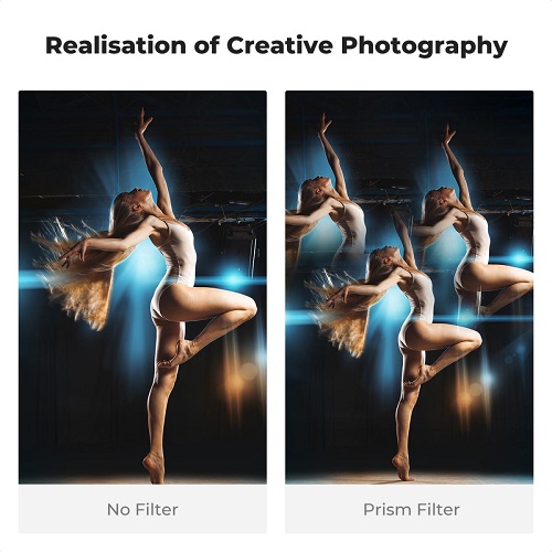 K&F Concept 67mm KF01.2813V1 Kaleidoscope Central Prism Triangular Special Effect Filter - Black - Image 3