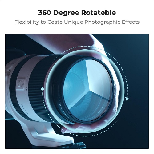 K&F Concept 67mm KF01.2813V1 Kaleidoscope Central Prism Triangular Special Effect Filter - Black - Image 4