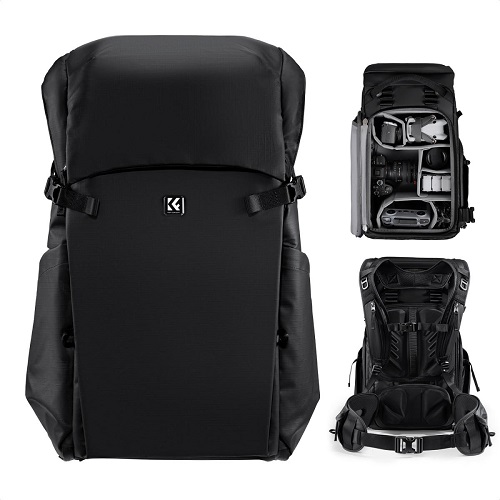 K&F Concept KF13.206V1 Multifunctional Waterproof Large Camera Backpack (30L) - Black - Image 2