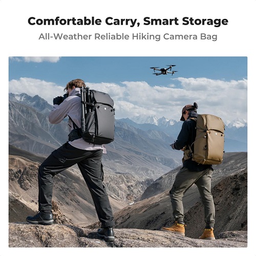 K&F Concept KF13.206V1 Multifunctional Waterproof Large Camera Backpack (30L) - Black - Image 6