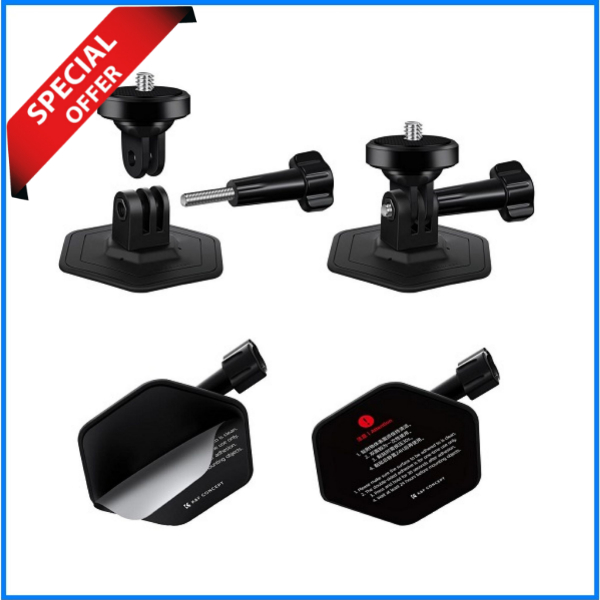 K&F Concept KF31.053 2-Pack Flexible Adhesive Helmet Mount for Action Cameras - Black