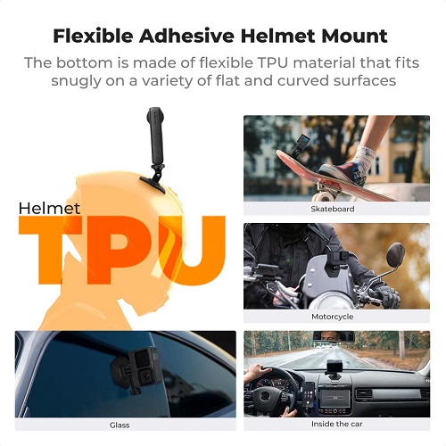 K&F Concept KF31.053 2-Pack Flexible Adhesive Helmet Mount for Action Cameras - Black - Image 7