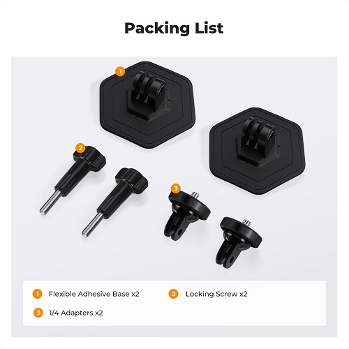 K&F Concept KF31.053 2-Pack Flexible Adhesive Helmet Mount for Action Cameras - Black - Image 3