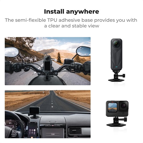 K&F Concept KF31.053 2-Pack Flexible Adhesive Helmet Mount for Action Cameras - Black - Image 2