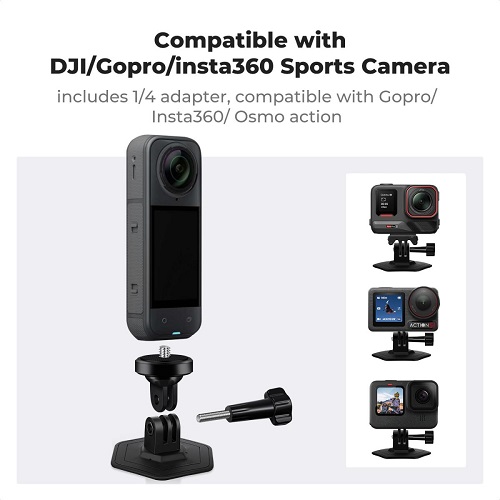 K&F Concept KF31.054 3-Pack Flexible Adhesive Helmet Mount for Action Cameras - Black - Image 5