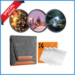 K&F Concept 67mm SKU.2132V1 Star Filters Set 4+6+8 Points Cross Screen Starburst Special Effect Filter (3pcs) - Black