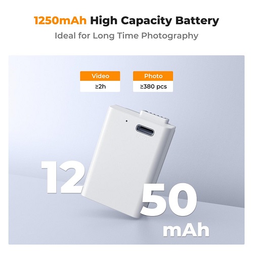 K&F Concept KF28.0040 EN-EL25 1250mAh Type-C Fast Charging Battery for Nikon Z30/ Z50/ ZFC - White - Image 2