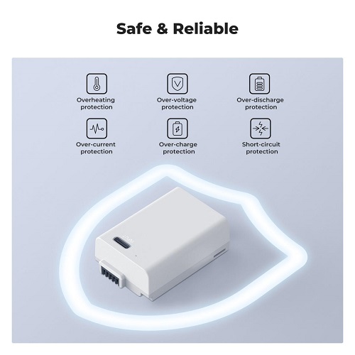 K&F Concept KF28.0040 EN-EL25 1250mAh Type-C Fast Charging Battery for Nikon Z30/ Z50/ ZFC - White - Image 5