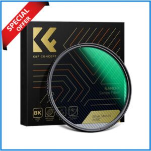 K&F Concept 67mm KF01.2099 Optical Ultra-Clear Glass Nano-Xcel Series Blue Streak Filter (2mm) - Black