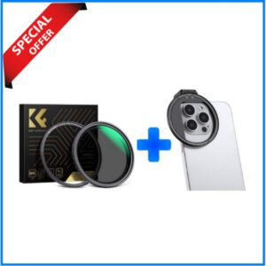 K&F Concept 67mm ND2-ND32 NANO-X Magnetic Variable ND Filter with Smartphone Adapter Combo (KF01.1851+KF01.2675) - Black