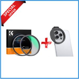 K&F Concept 67mm Magnetic CPL Filter with Smartphone Adapter Combo (KF01.2664+KF01.2675) - Black