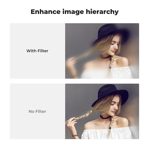 K&F Concept 67mm KF01.2669V1 Special Effect Centerfield Split Diopter Filter - Black - Image 6